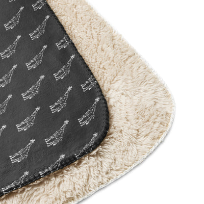 Giraffe Origami Sherpa blanket - Charcoal