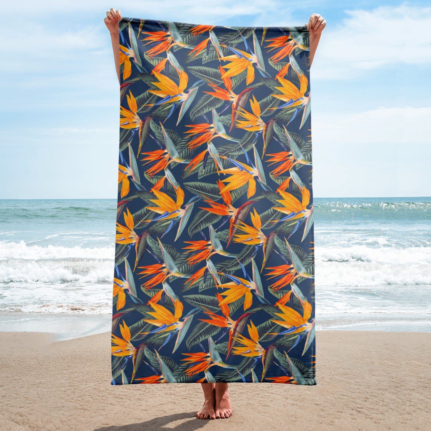 Strelitzia Beach Towel - Dusk Blue