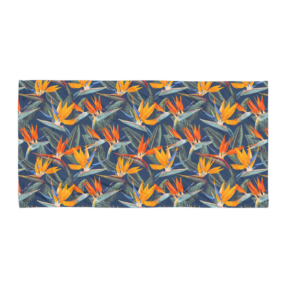 Strelitzia Beach Towel - Dusk Blue