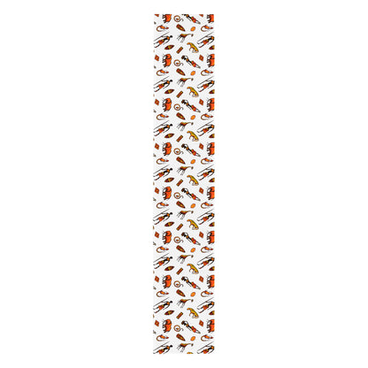 African Bushman & Wildlife Table runner - White