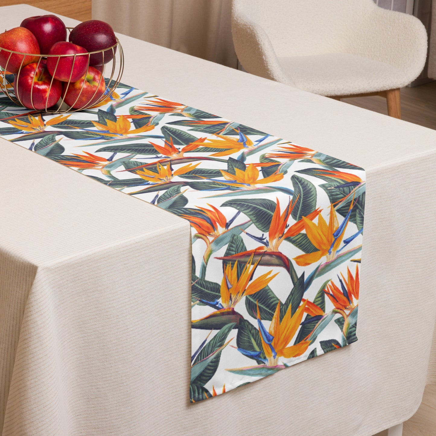 Strelitzia Table runner - White