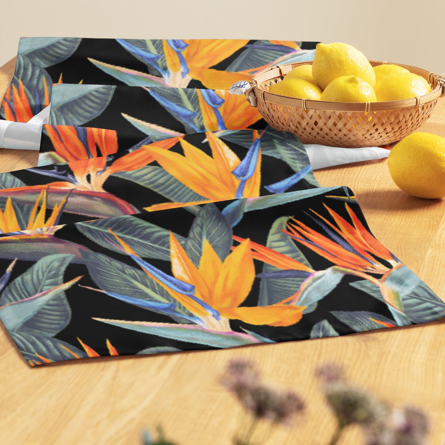 Strelitzia Table runner - Black