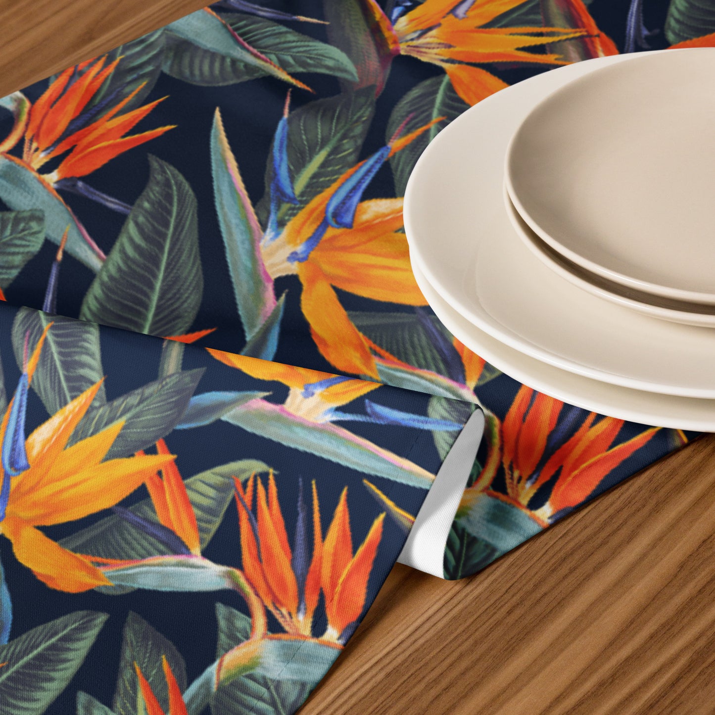 Strelitzia Table runner - Navy