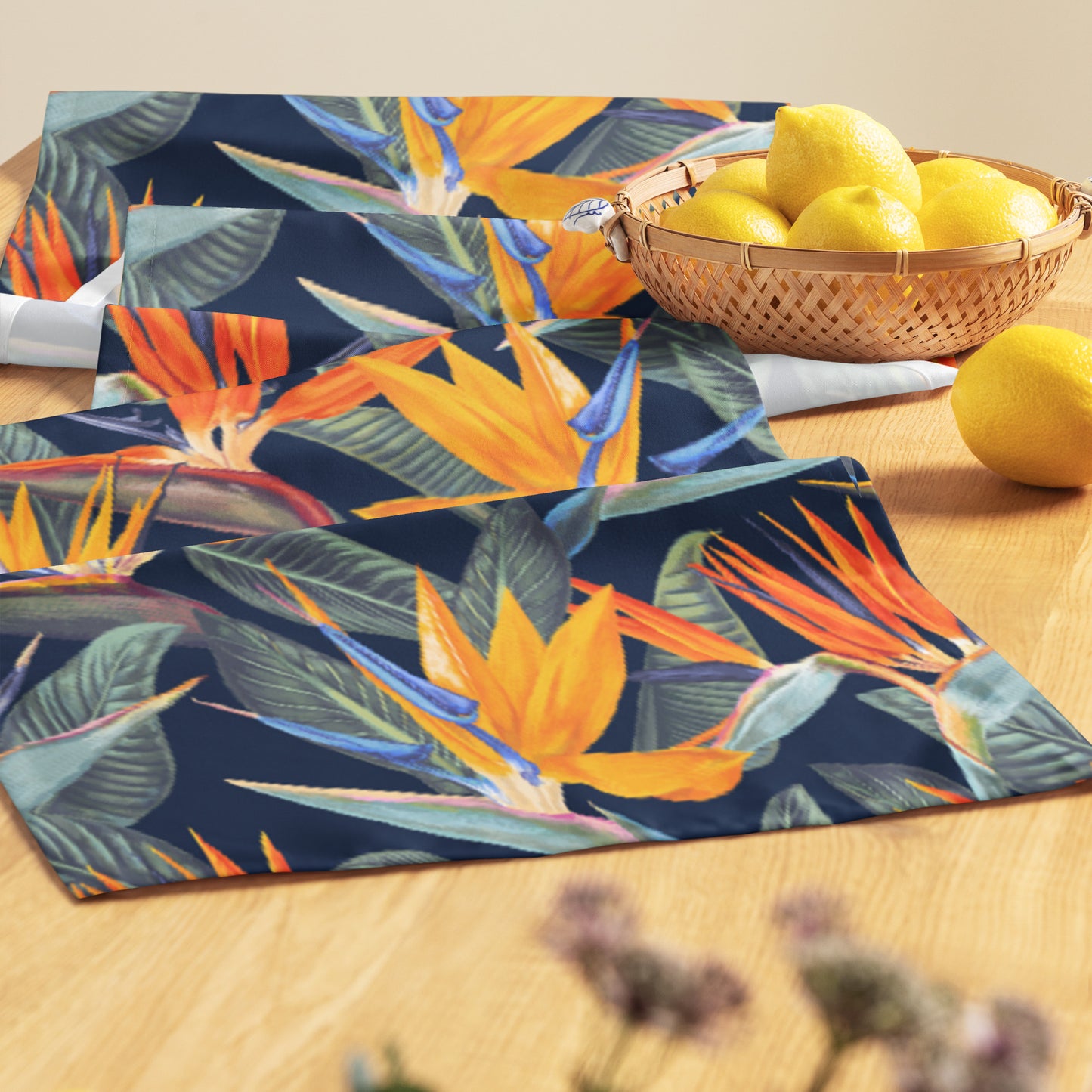 Strelitzia Table runner - Navy