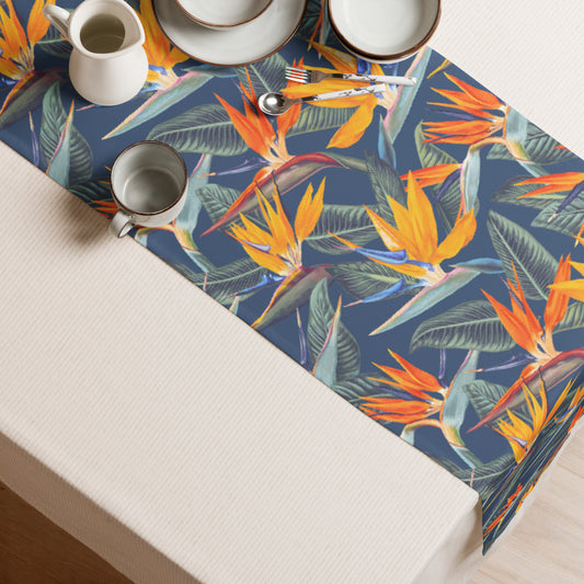 Strelitzia Table runner - Dusk Blue