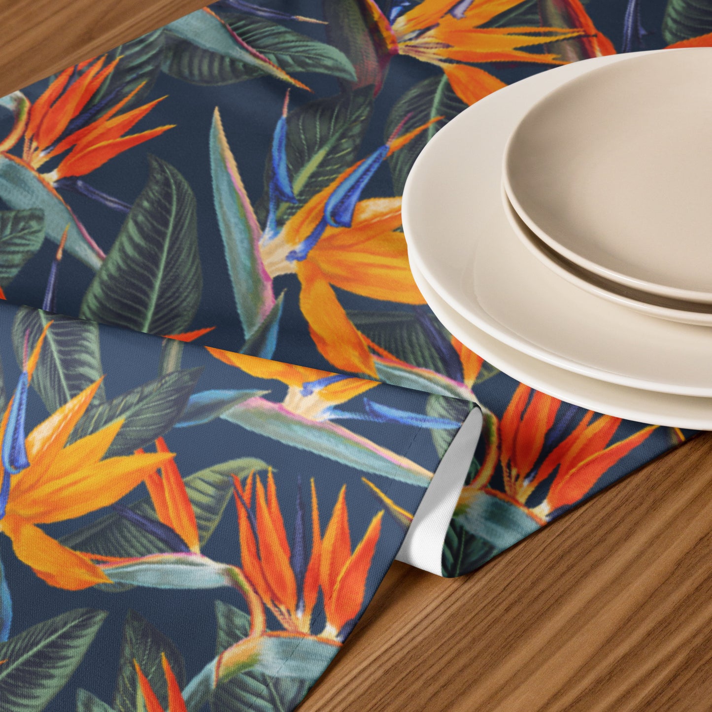 Strelitzia Table runner - Dusk Blue