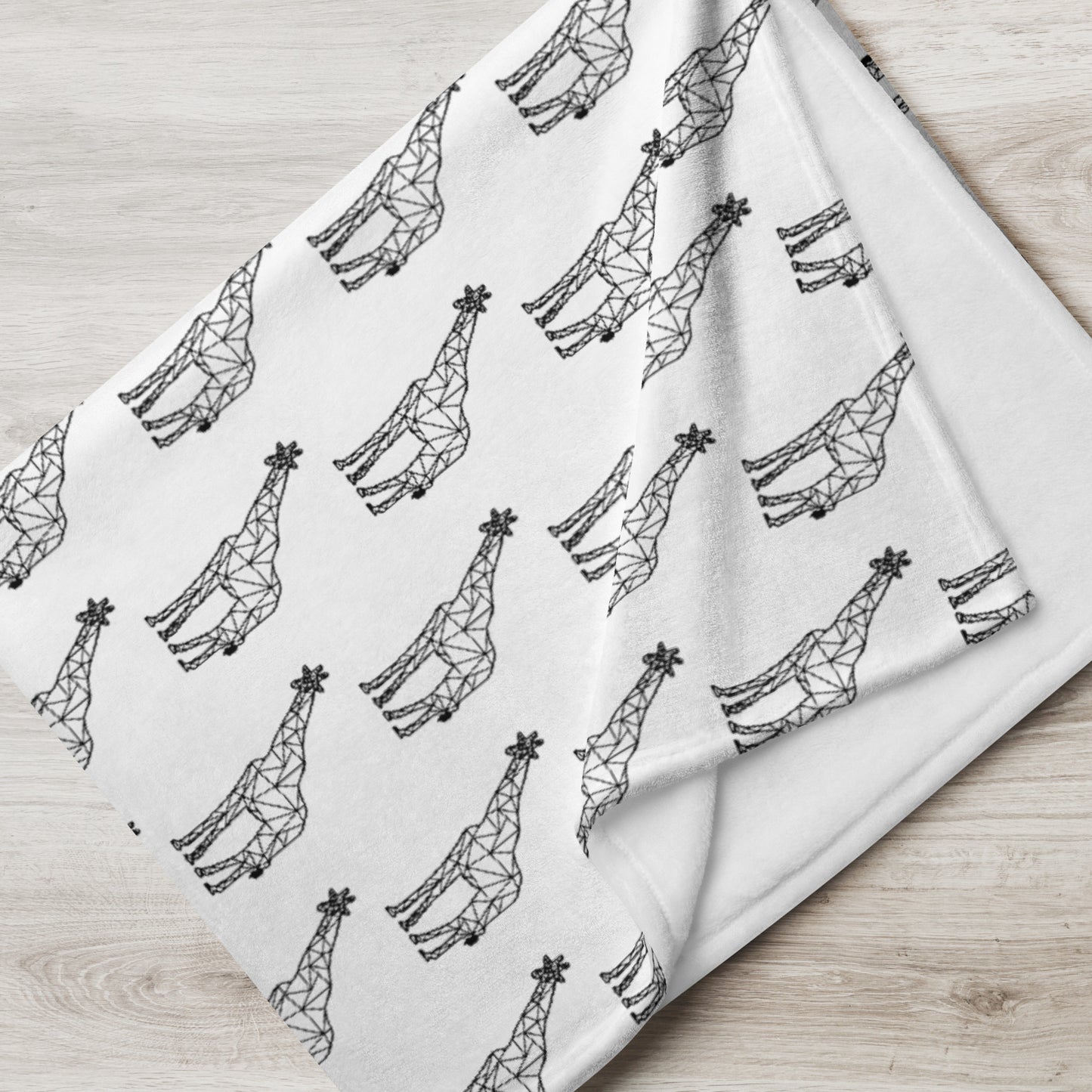 Giraffe Origami Throw Blanket - White