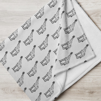 Giraffe Origami Throw Blanket - Whisper