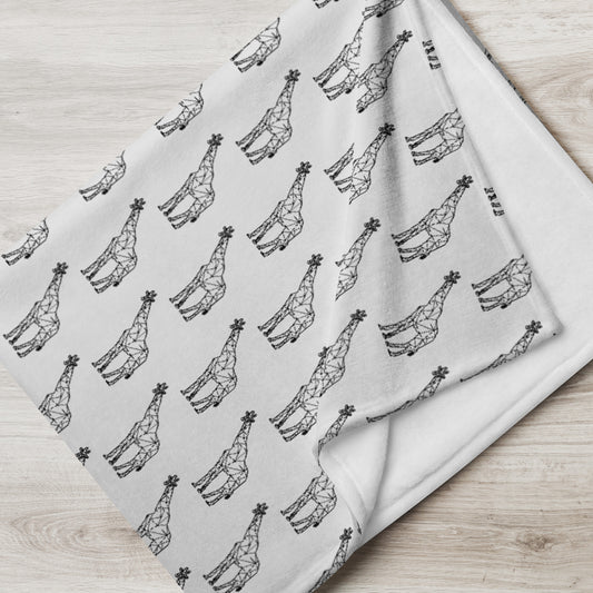 Giraffe Origami Throw Blanket - Whisper