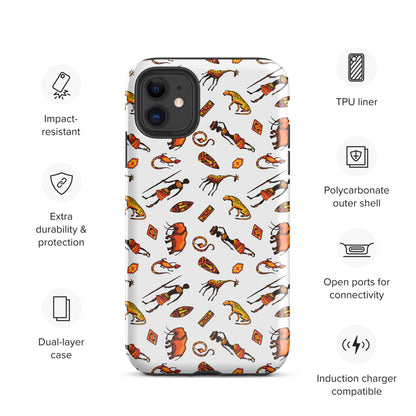 African Bushman & Wildlife Tough Case for iPhone® - White