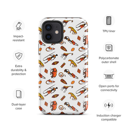 African Bushman & Wildlife Tough Case for iPhone® - White