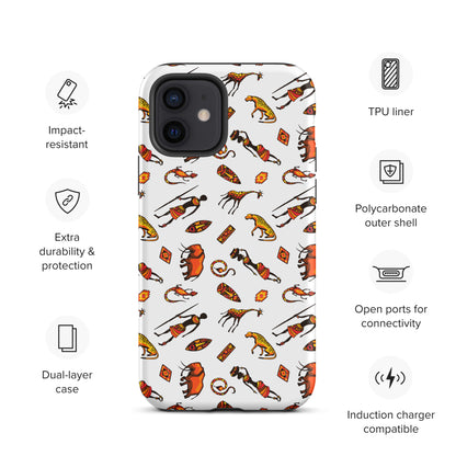 African Bushman & Wildlife Tough Case for iPhone® - White