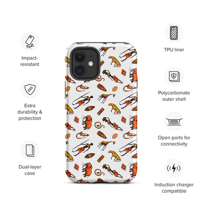 African Bushman & Wildlife Tough Case for iPhone® - White