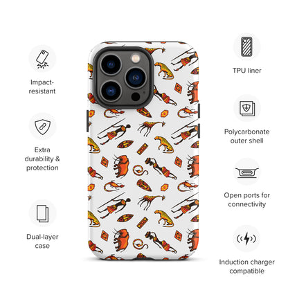 African Bushman & Wildlife Tough Case for iPhone® - White