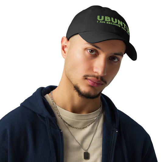 Ubuntu: I am because you are Under Armour® dad hat - Green Text