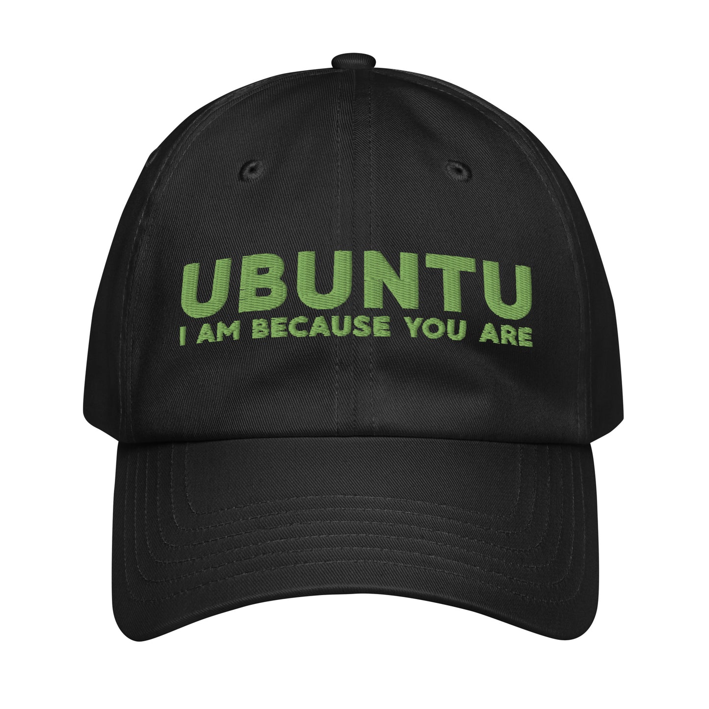 Ubuntu: I am because you are Under Armour® dad hat - Green Text