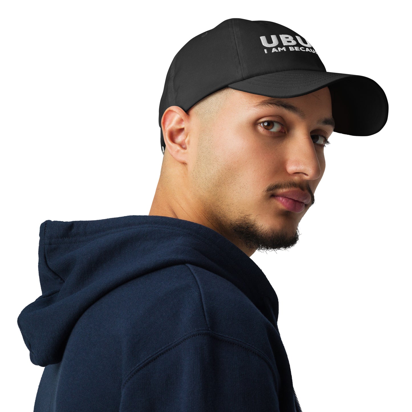 Ubuntu: I am because you are Under Armour® dad hat - White Text