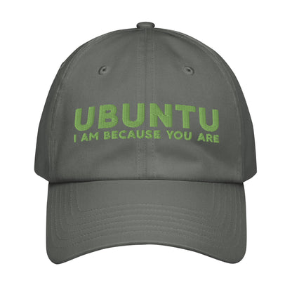 Ubuntu: I am because you are Under Armour® dad hat - Green Text