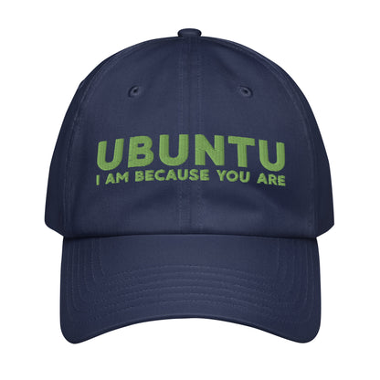 Ubuntu: I am because you are Under Armour® dad hat - Green Text