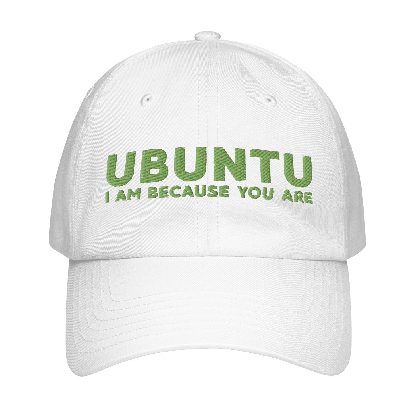 Ubuntu: I am because you are Under Armour® dad hat - Green Text