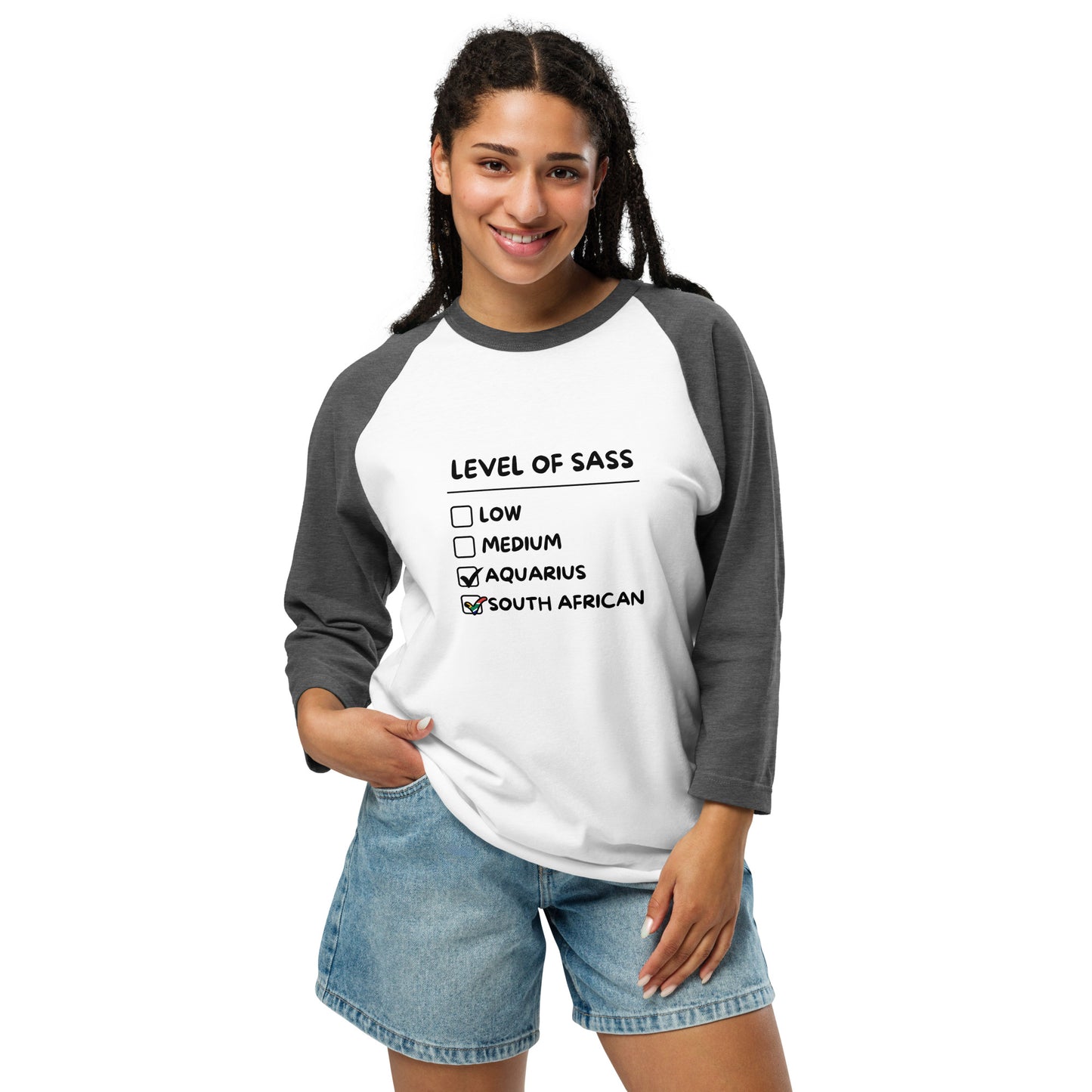 Sassy Aquarius - 3/4 sleeve raglan shirt - Gifts for South Africans