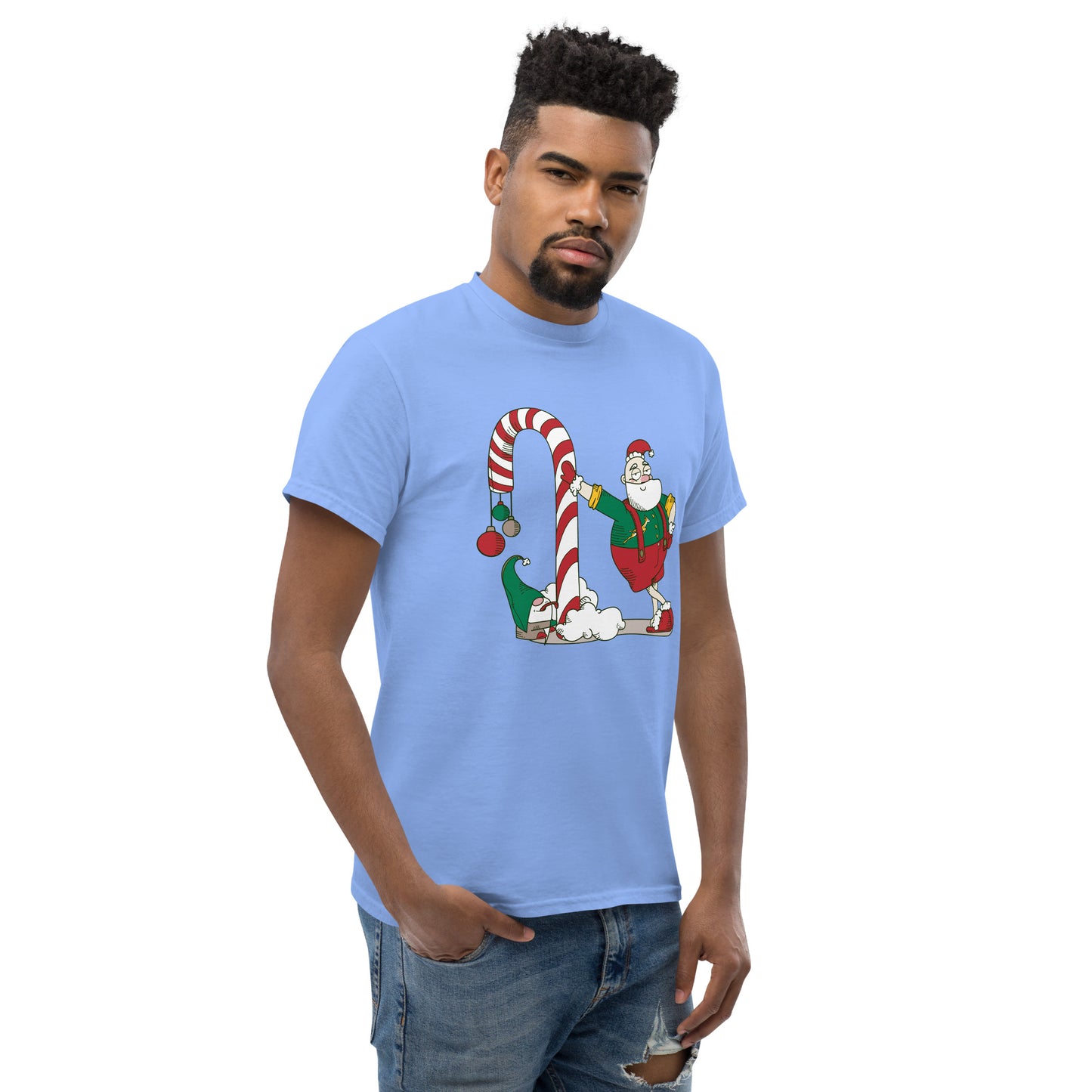 Santa Bok Fan Candy Cane Christmas Unisex classic tee