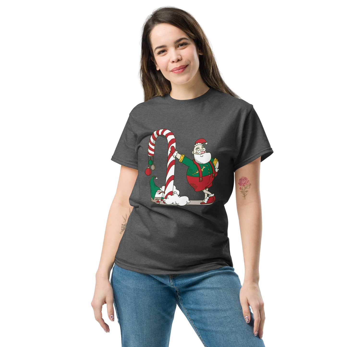 Santa Bok Fan Candy Cane Christmas Unisex classic tee