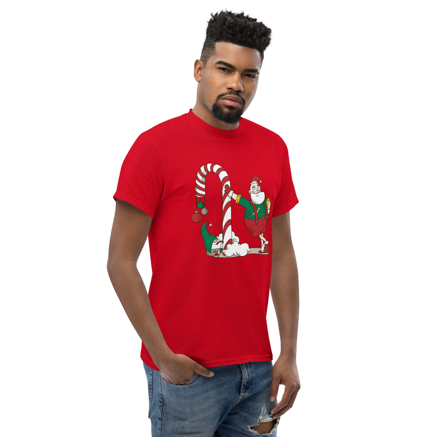 Santa Bok Fan Candy Cane Christmas Unisex classic tee