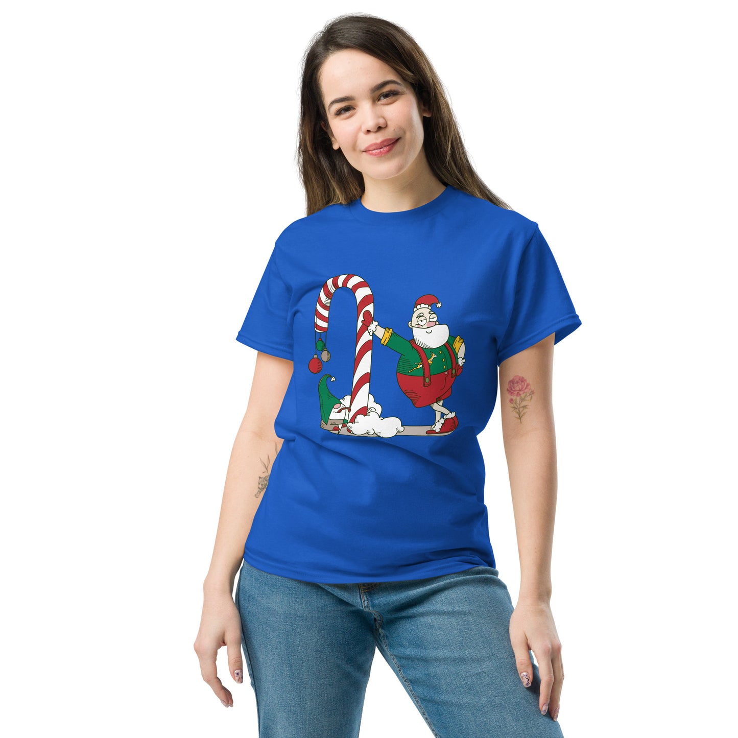 Santa Bok Fan Candy Cane Christmas Unisex classic tee