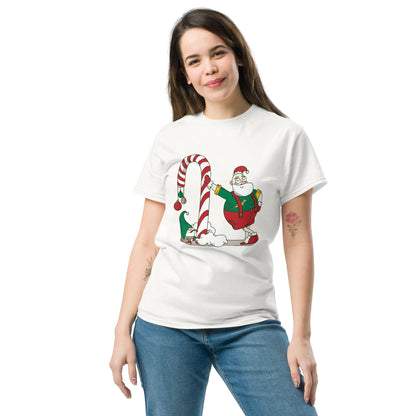 Santa Bok Fan Candy Cane Christmas Unisex classic tee