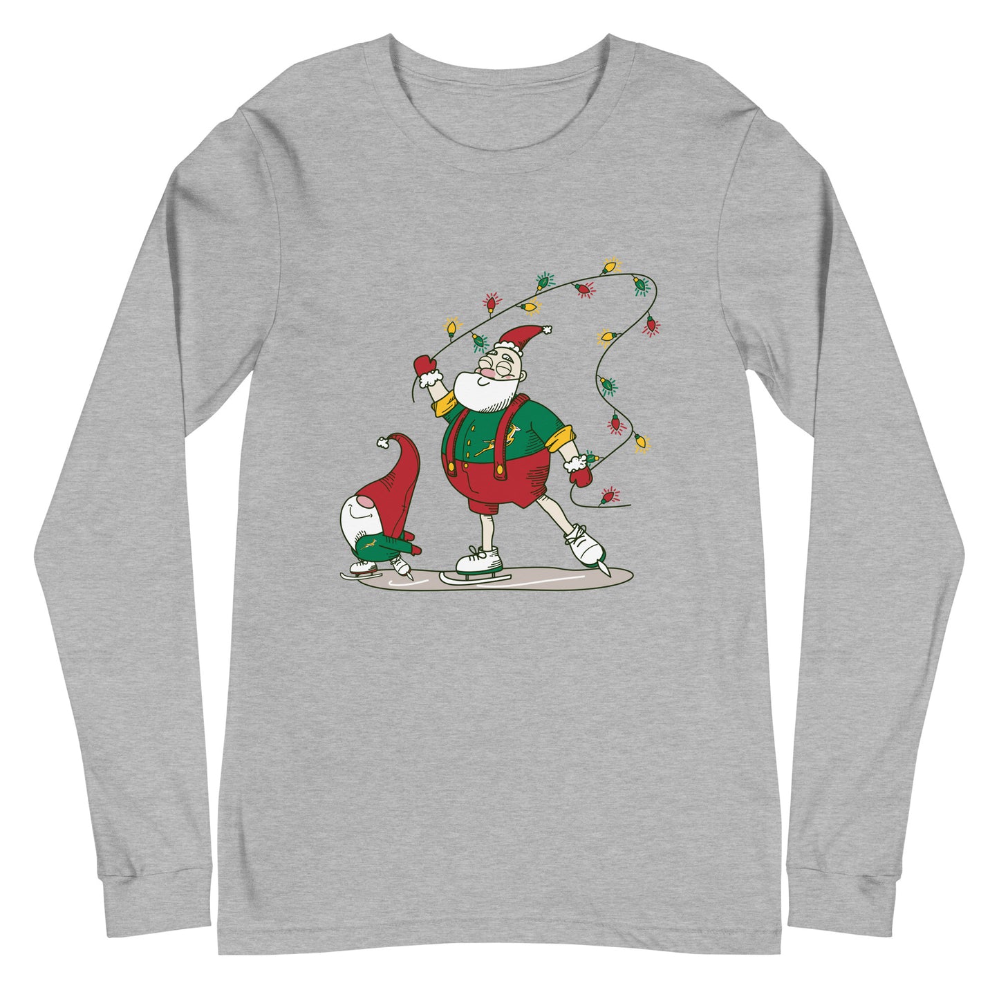 The Santa Springbok Fan Ice Skating Christmas Unisex Long Sleeve Tee