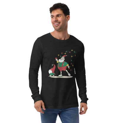 The Santa Springbok Fan Ice Skating Christmas Unisex Long Sleeve Tee