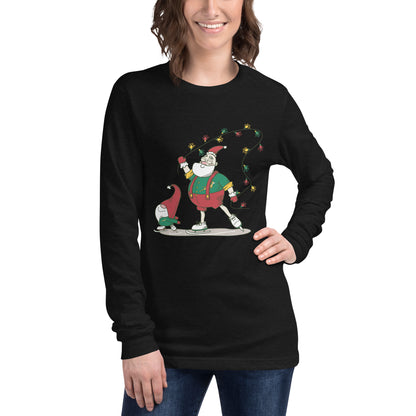 The Santa Springbok Fan Ice Skating Christmas Unisex Long Sleeve Tee