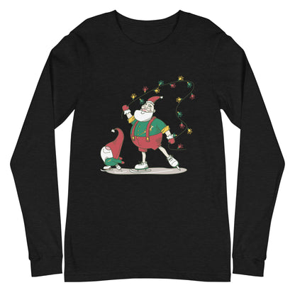 The Santa Springbok Fan Ice Skating Christmas Unisex Long Sleeve Tee