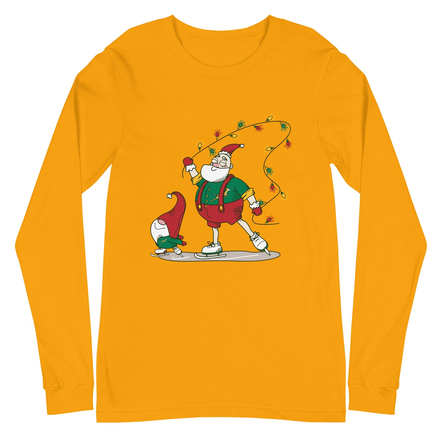 The Santa Springbok Fan Ice Skating Christmas Unisex Long Sleeve Tee