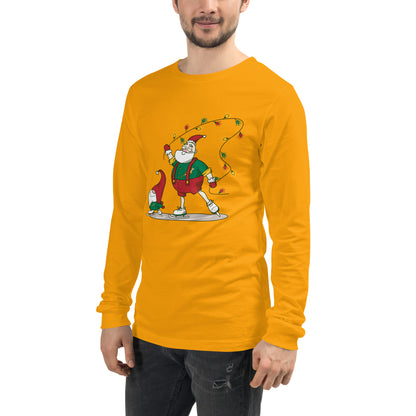 The Santa Springbok Fan Ice Skating Christmas Unisex Long Sleeve Tee