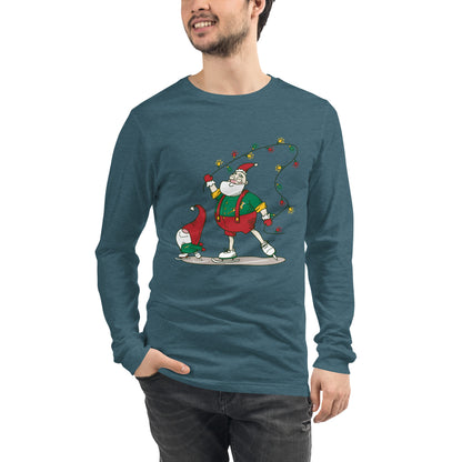 The Santa Springbok Fan Ice Skating Christmas Unisex Long Sleeve Tee