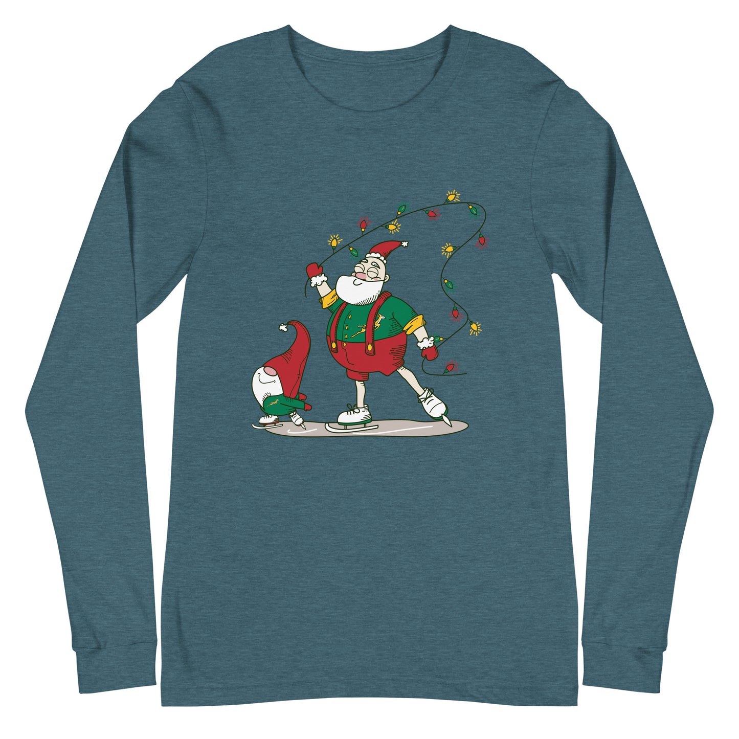 The Santa Springbok Fan Ice Skating Christmas Unisex Long Sleeve Tee