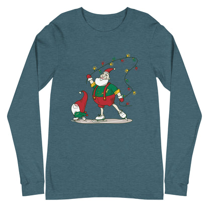 The Santa Springbok Fan Ice Skating Christmas Unisex Long Sleeve Tee