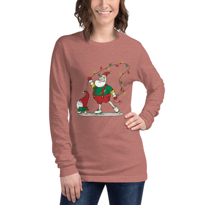 The Santa Springbok Fan Ice Skating Christmas Unisex Long Sleeve Tee