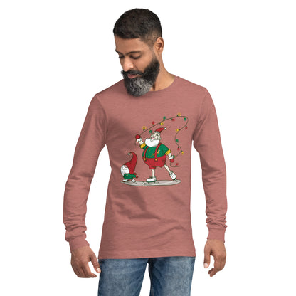 The Santa Springbok Fan Ice Skating Christmas Unisex Long Sleeve Tee