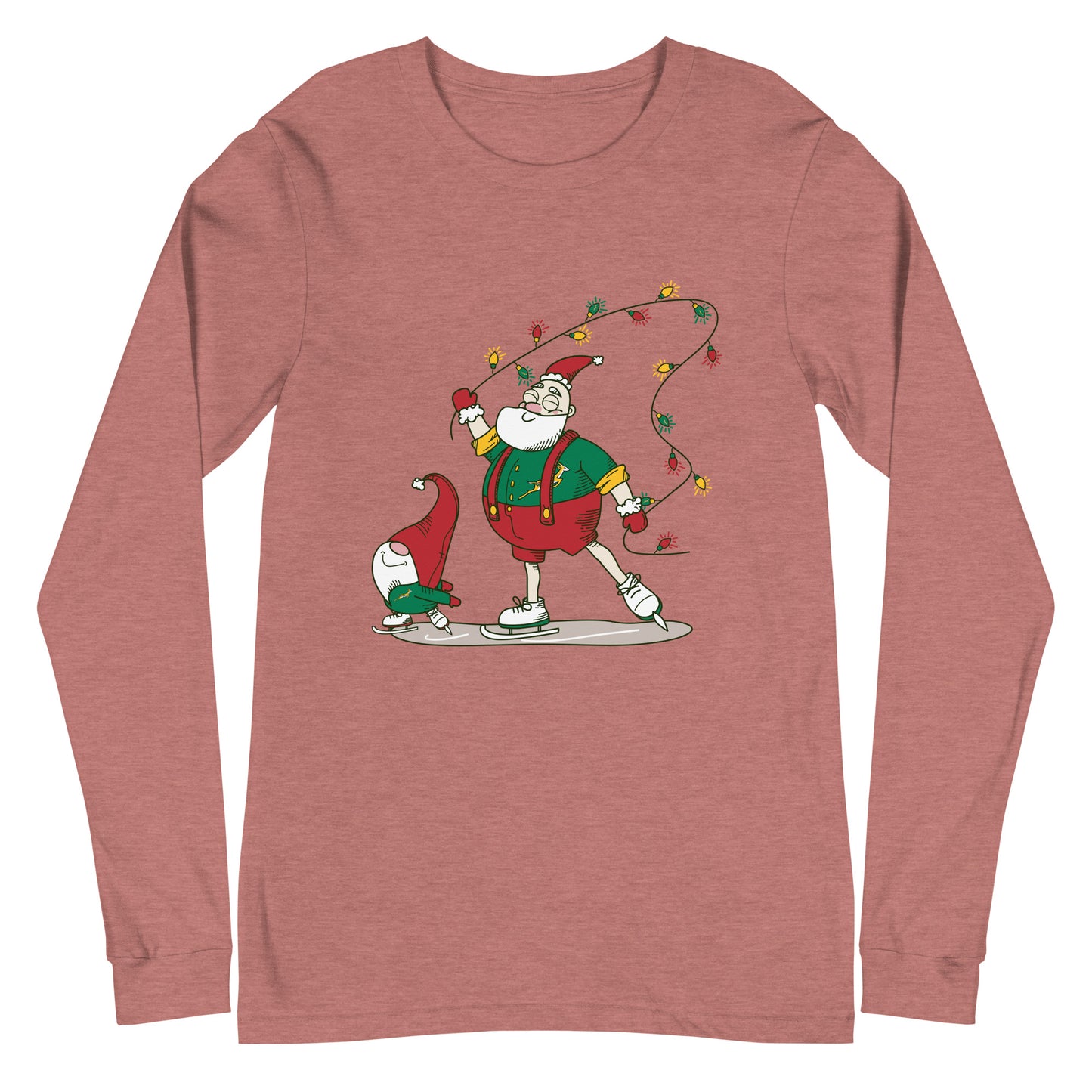 The Santa Springbok Fan Ice Skating Christmas Unisex Long Sleeve Tee