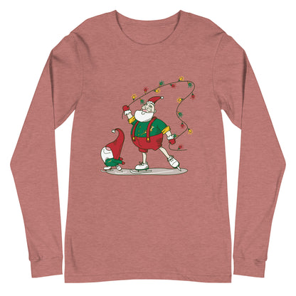 The Santa Springbok Fan Ice Skating Christmas Unisex Long Sleeve Tee