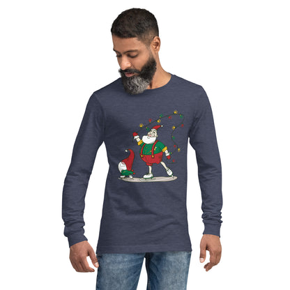 The Santa Springbok Fan Ice Skating Christmas Unisex Long Sleeve Tee