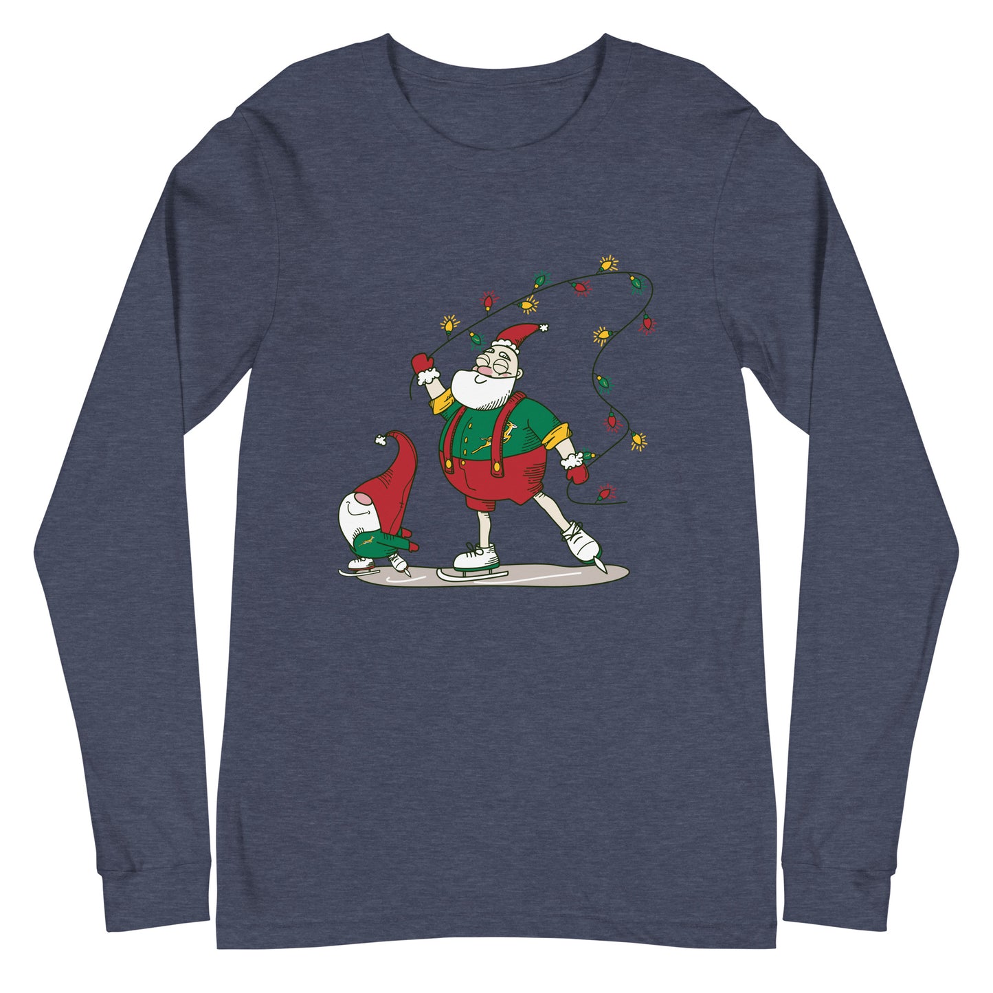 The Santa Springbok Fan Ice Skating Christmas Unisex Long Sleeve Tee