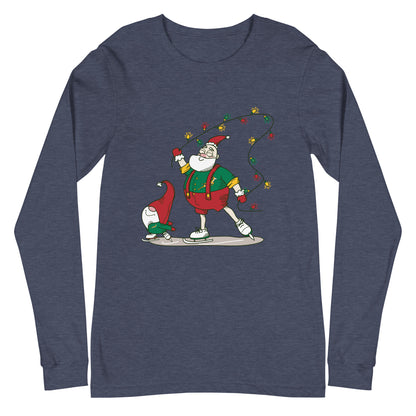 The Santa Springbok Fan Ice Skating Christmas Unisex Long Sleeve Tee