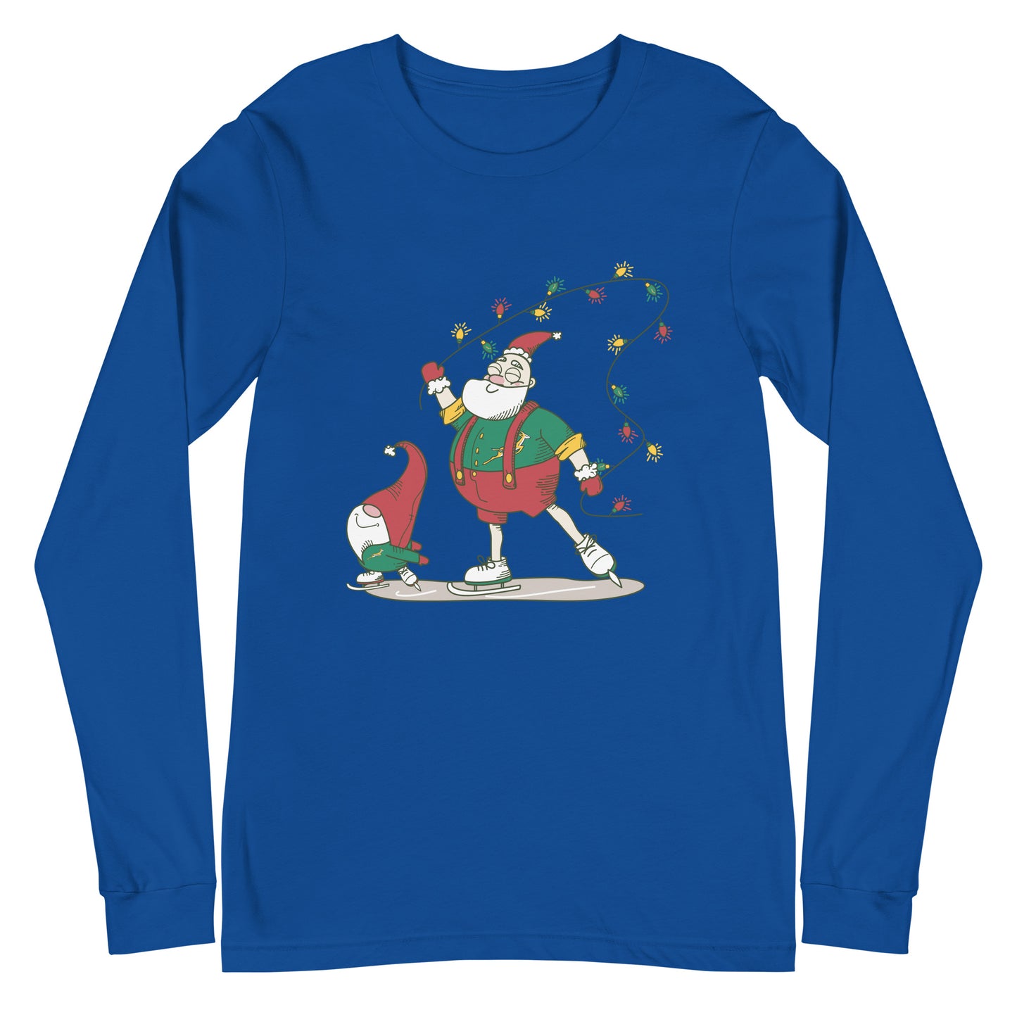 The Santa Springbok Fan Ice Skating Christmas Unisex Long Sleeve Tee