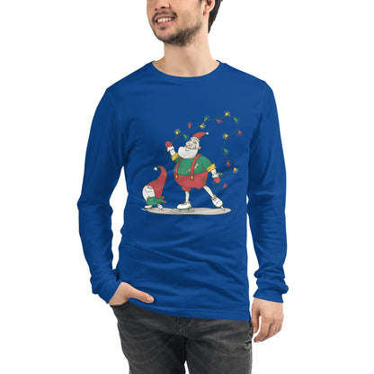 The Santa Springbok Fan Ice Skating Christmas Unisex Long Sleeve Tee