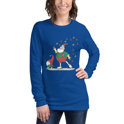 The Santa Springbok Fan Ice Skating Christmas Unisex Long Sleeve Tee