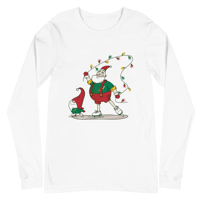 The Santa Springbok Fan Ice Skating Christmas Unisex Long Sleeve Tee